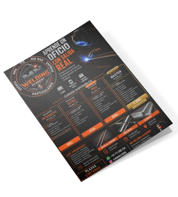 Folleto informativo en PDF de los cursos de soldadura de MN Welding Academy